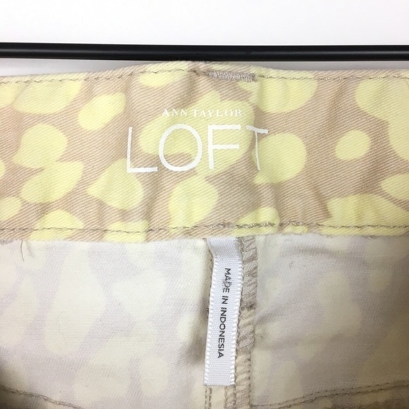 LOFT Jeans Pants Modern Straight Ankle Animal Print Yellow Tan Petite 4P / 27 - Picture 6 of 8